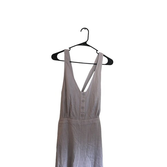 Avec Les Filles Jumpsuit Women's Size Medium Mineral Gray Sleeveless Button Up - Picture 2 of 10